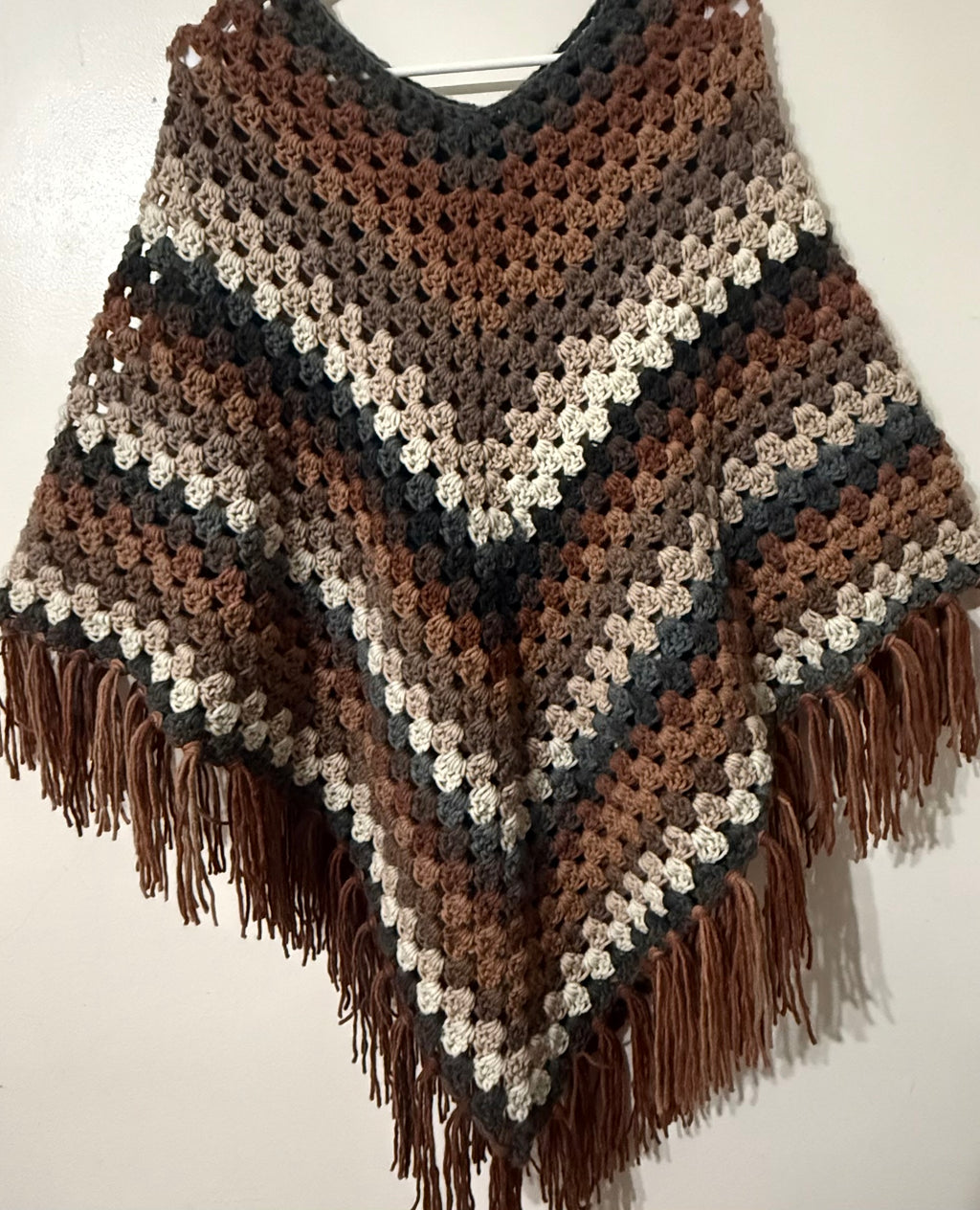 Neutral ombre poncho