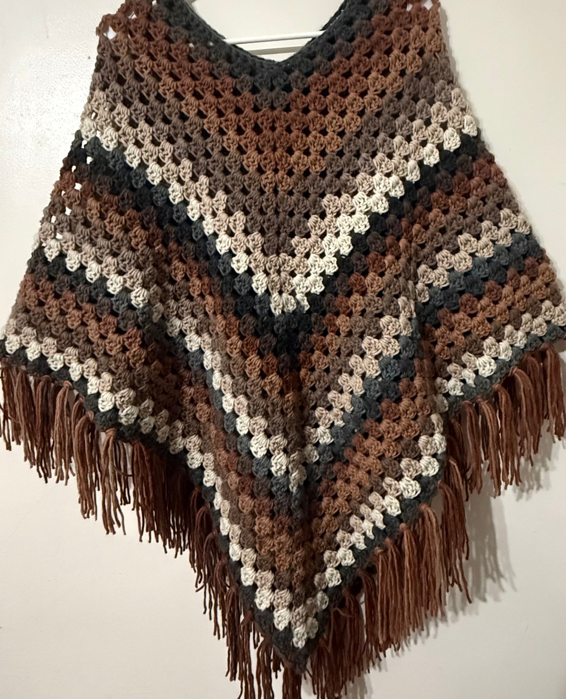 Neutral ombre poncho