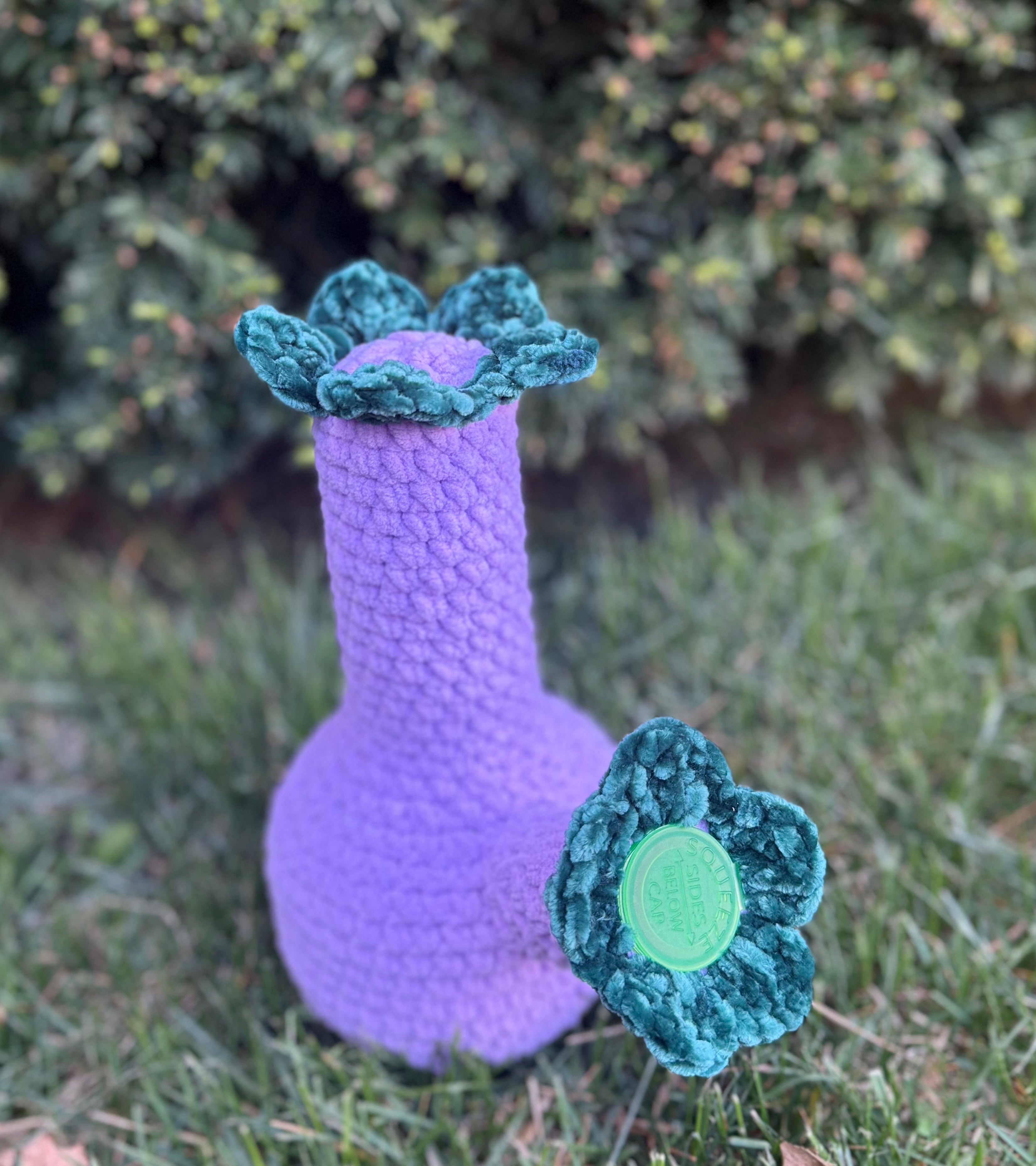Lilac flower bong w/ stash bottle bowl
